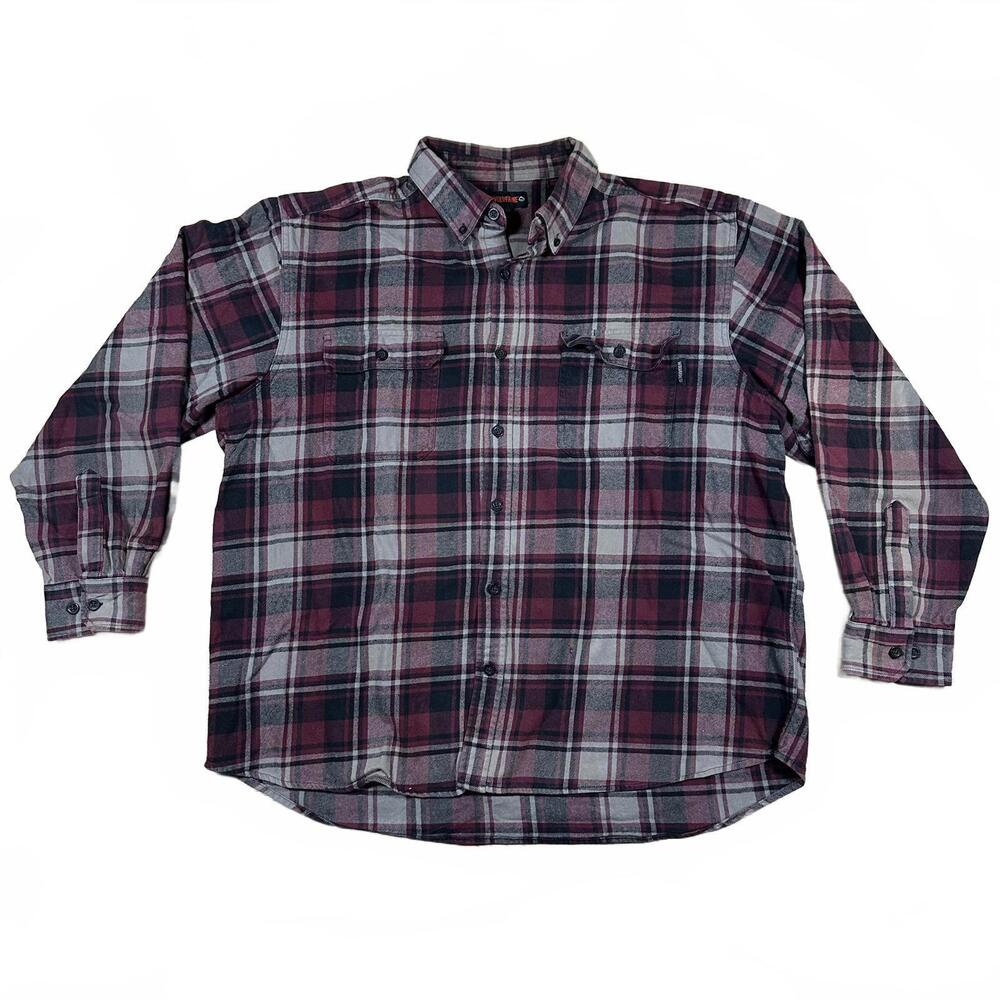Wolverine Mens Casual Shirt Xxl Burgundy Plaid